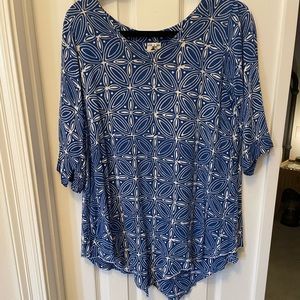 Lost River blue and white tunic.